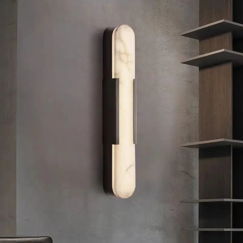 Decorative and versatile marble wall light with natural snowflake accents