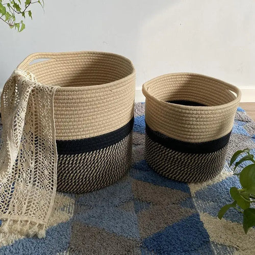 cotton rope storage basket for home and toys - vue 2 sur 12