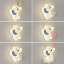 Modern elephant children's wall light with soft glow