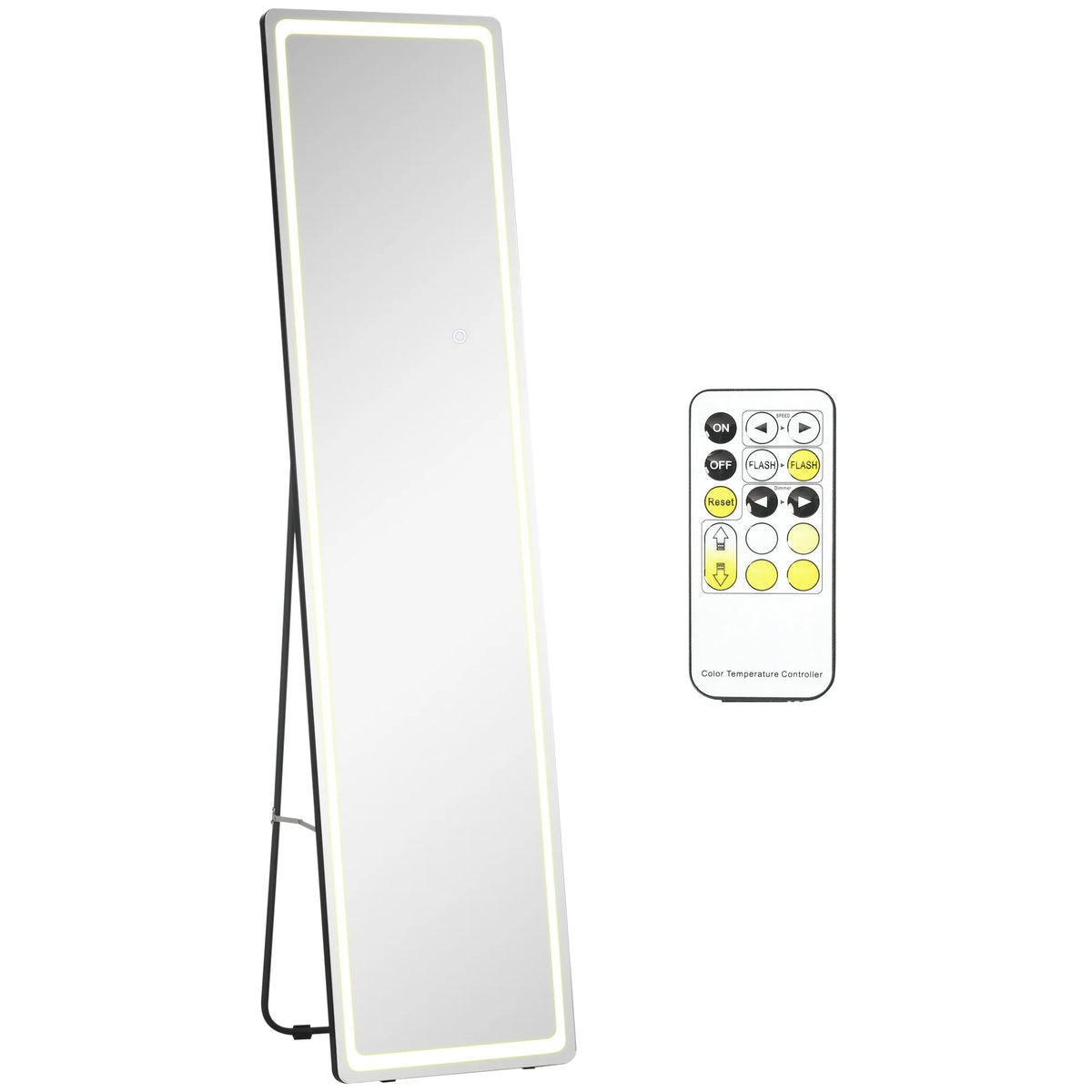 HOMCOM wall mirror full body standing mirror with LED lights 40x37x157,5 cm