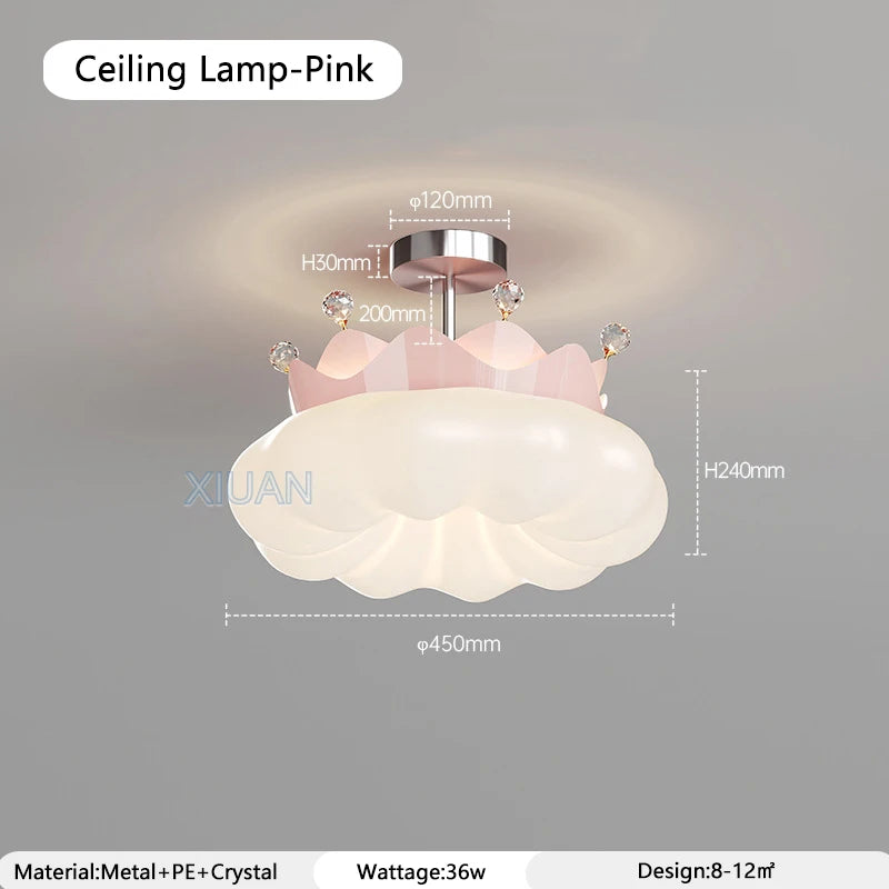 Kawaii crystal ceiling light for playful interior decor