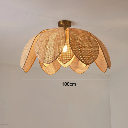 Japanese rattan petal pendant light - vue 12 sur 12