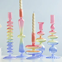 Glass candlestick holder for party and wedding decorations