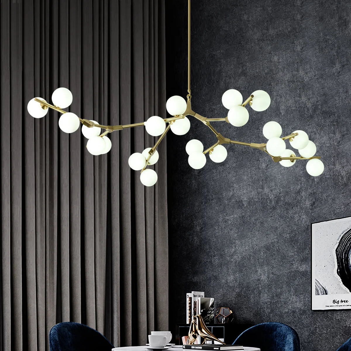 Modern creative LED molecular tree branch chandelier