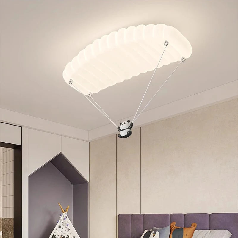 Panda parachute ceiling light for children