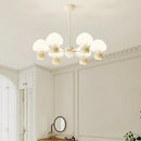 Modern glass chandeliers with adjustable metal fittings