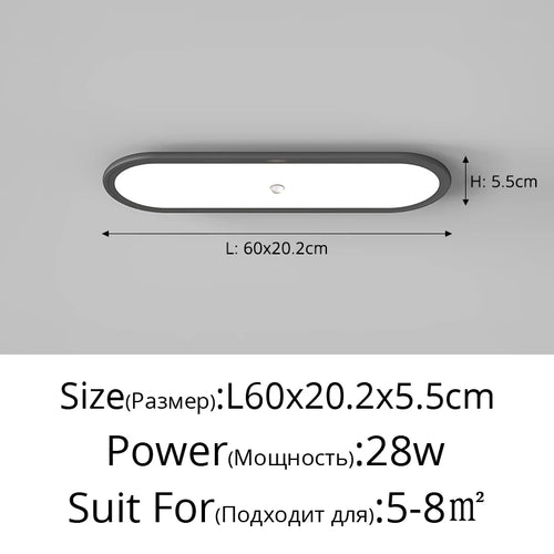 Ultra-slim LED ceiling light with human body sensor - vue 19 sur 20