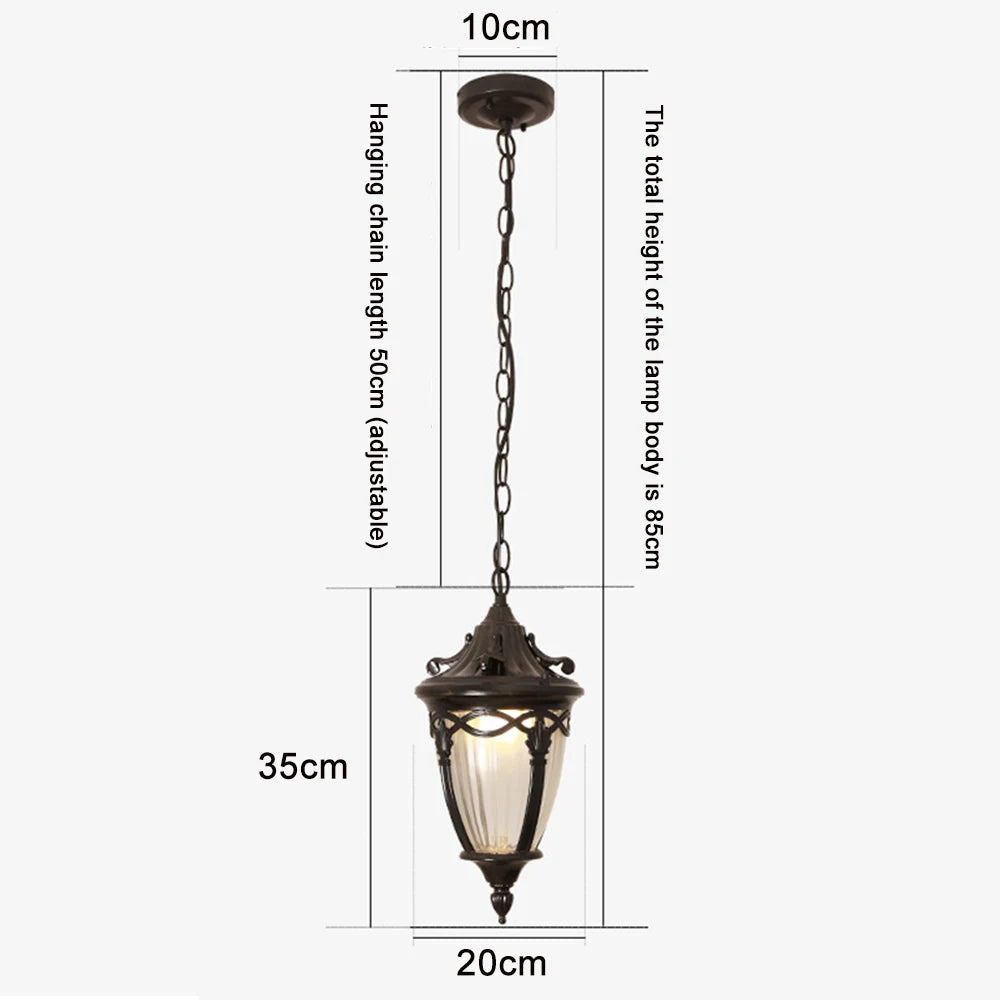 Retro outdoor chandelier for garden and outdoor spaces - vue 8 sur 9