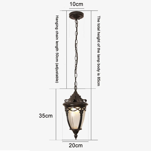 Retro outdoor chandelier for garden and outdoor spaces - vue 9 sur 9