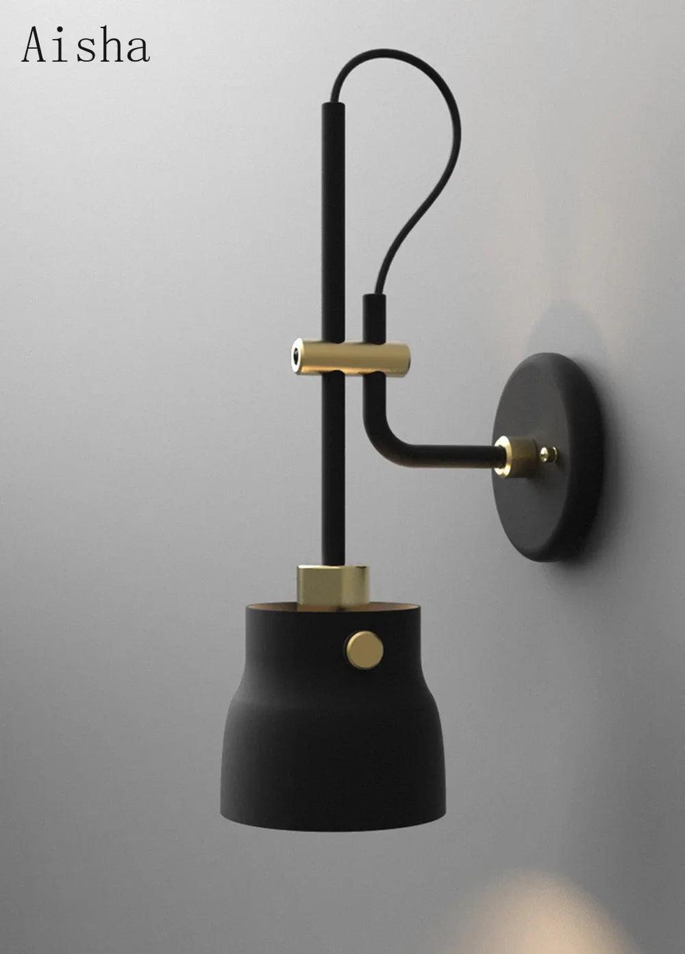 Adjustable industrial LED wall light for night reading