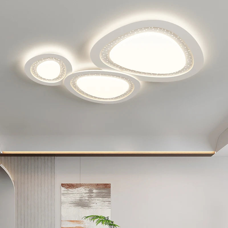 Modern LED chandelier with pebble gypsophila simple style and eye protection