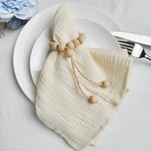 Cotton table napkin Korean style set of 10 - vue 4 sur 4
