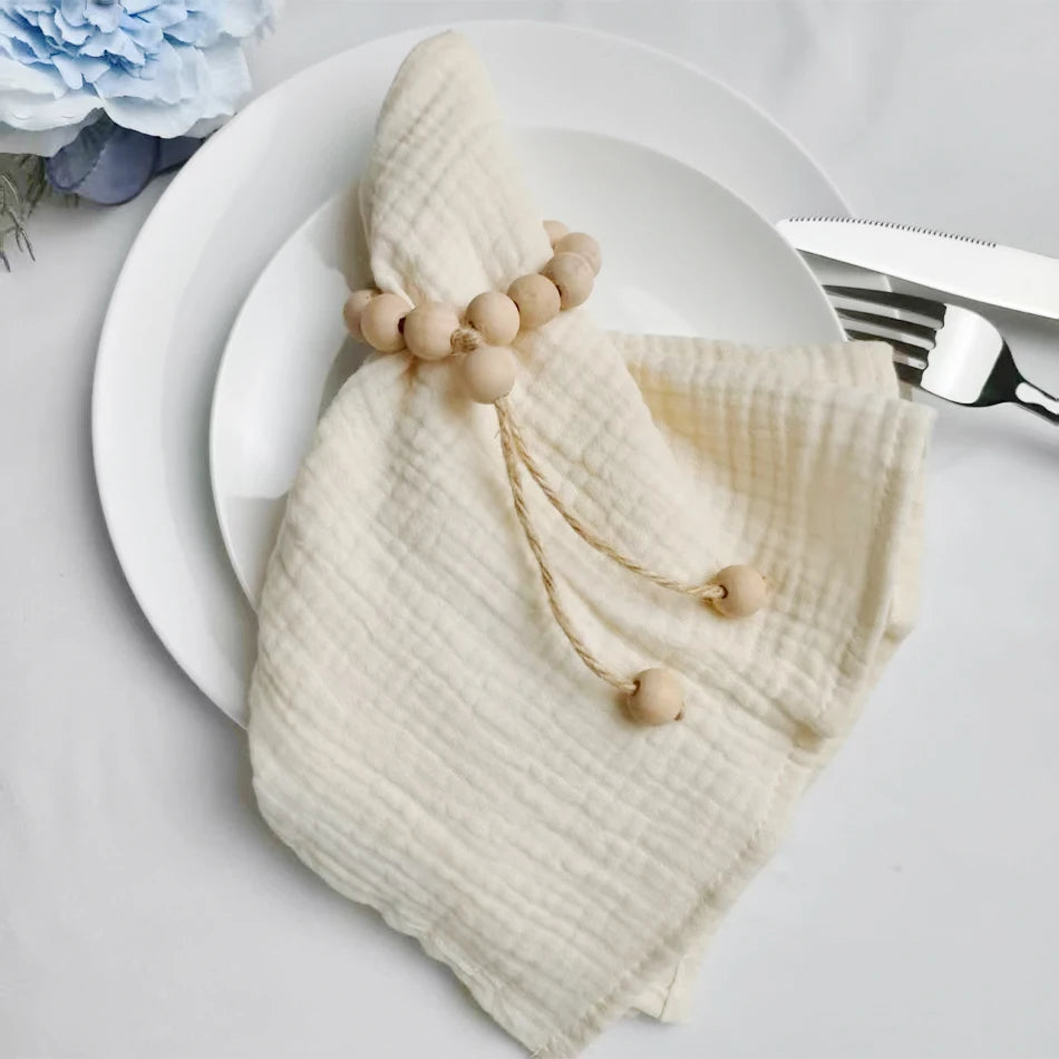 Cotton table napkin Korean style set of 10 - vue 3 sur 4