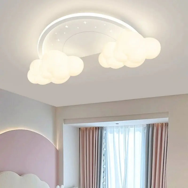 Modern and cosy children's cloud and rainbow ceiling light