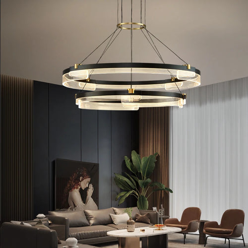 Modern minimalist LED chandelier for home decoration and lighting - vue 6 sur 13