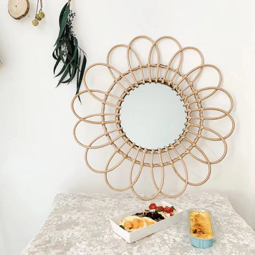 round decorative macrame mirrors for a Nordic style - vue 2 sur 12