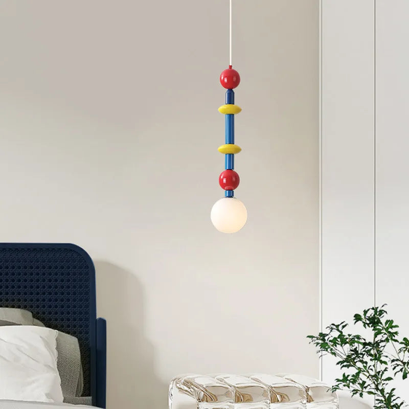 Memphis glass ball pendant light high ceiling shade