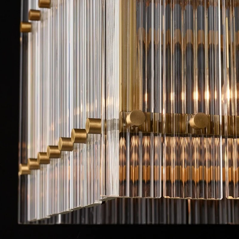 Rectangular crystal chandelier for luxury lighting - vue 3 sur 8