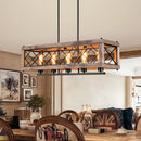 Rustic metal and wood chandelier
