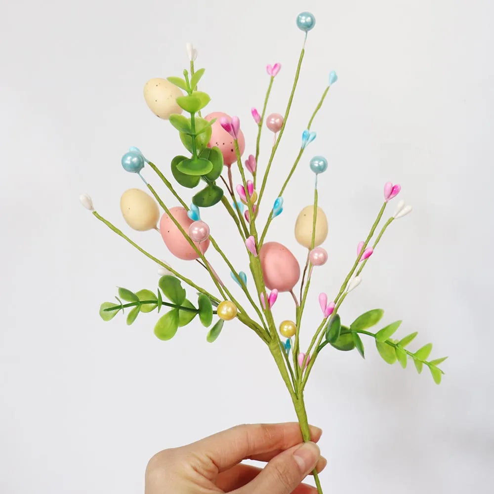 Artificial egg and foam flower decoration for Easter DIY