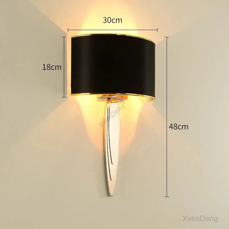 Caserta fabric circle wall light for interior decoration - vue 13 sur 15