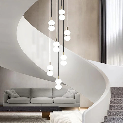 Nordic glass pendant light for modern interior decor - vue 6 sur 15