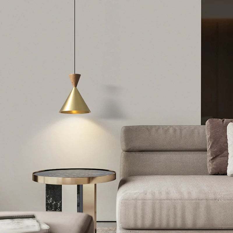 Retro brass pendant light with decorative adjustable cord