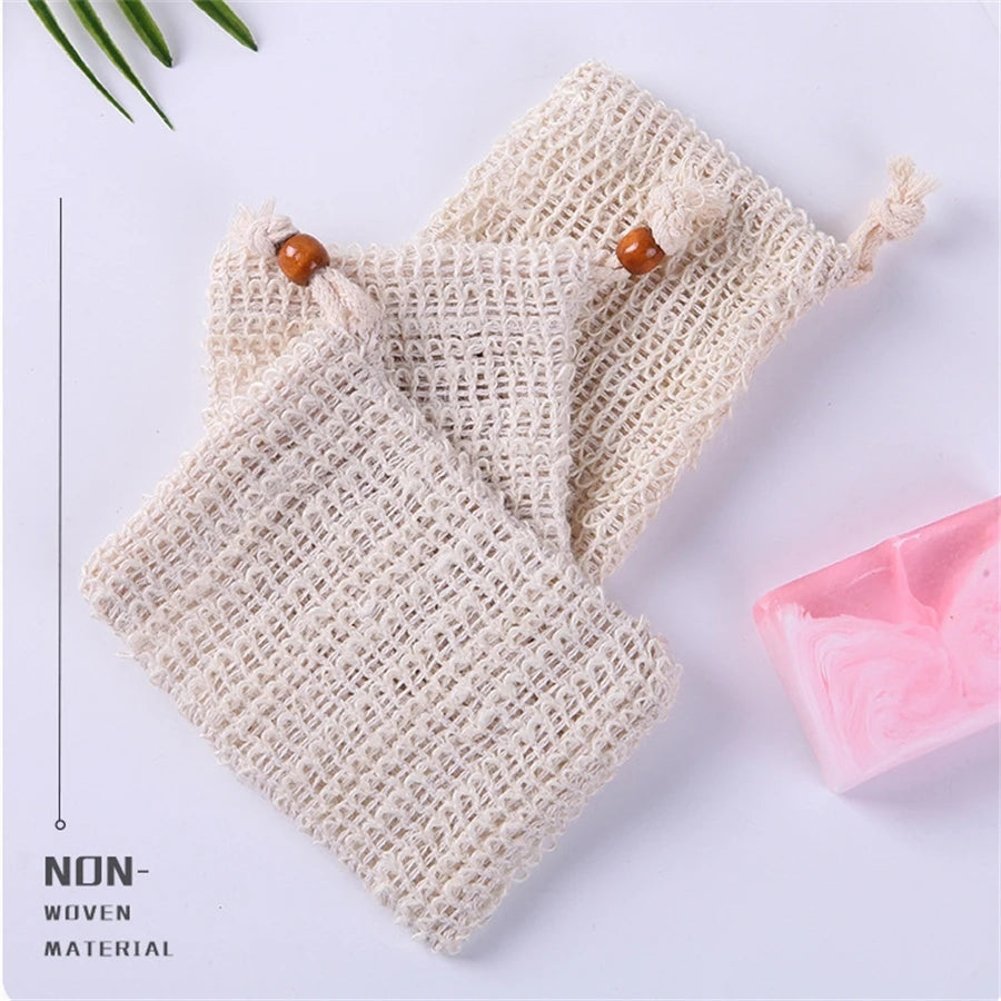 natural sisal soap bag for exfoliation