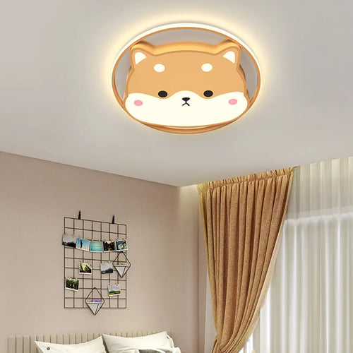 Cute shiba inu, husky and duck children's ceiling light - vue 2 sur 7