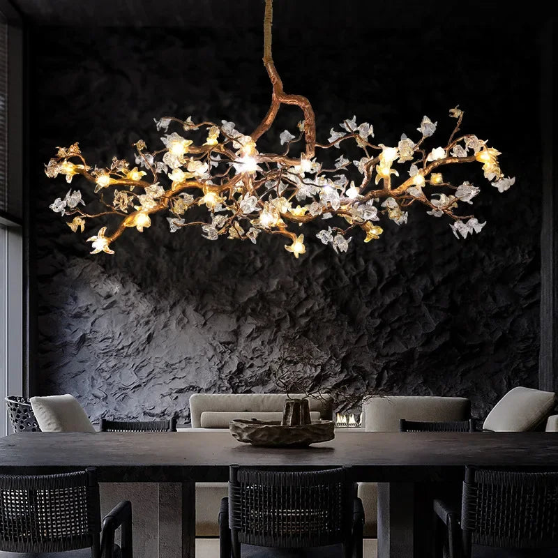 Retro copper chandelier Chinese style branch design