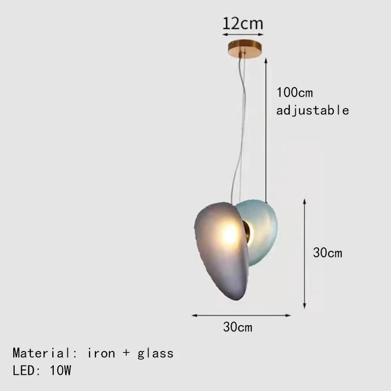 Modern glass LED pendant light with adjustable cable for indoor decor - vue 22 sur 28