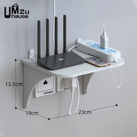 floating shelf for router and wall storage accessories