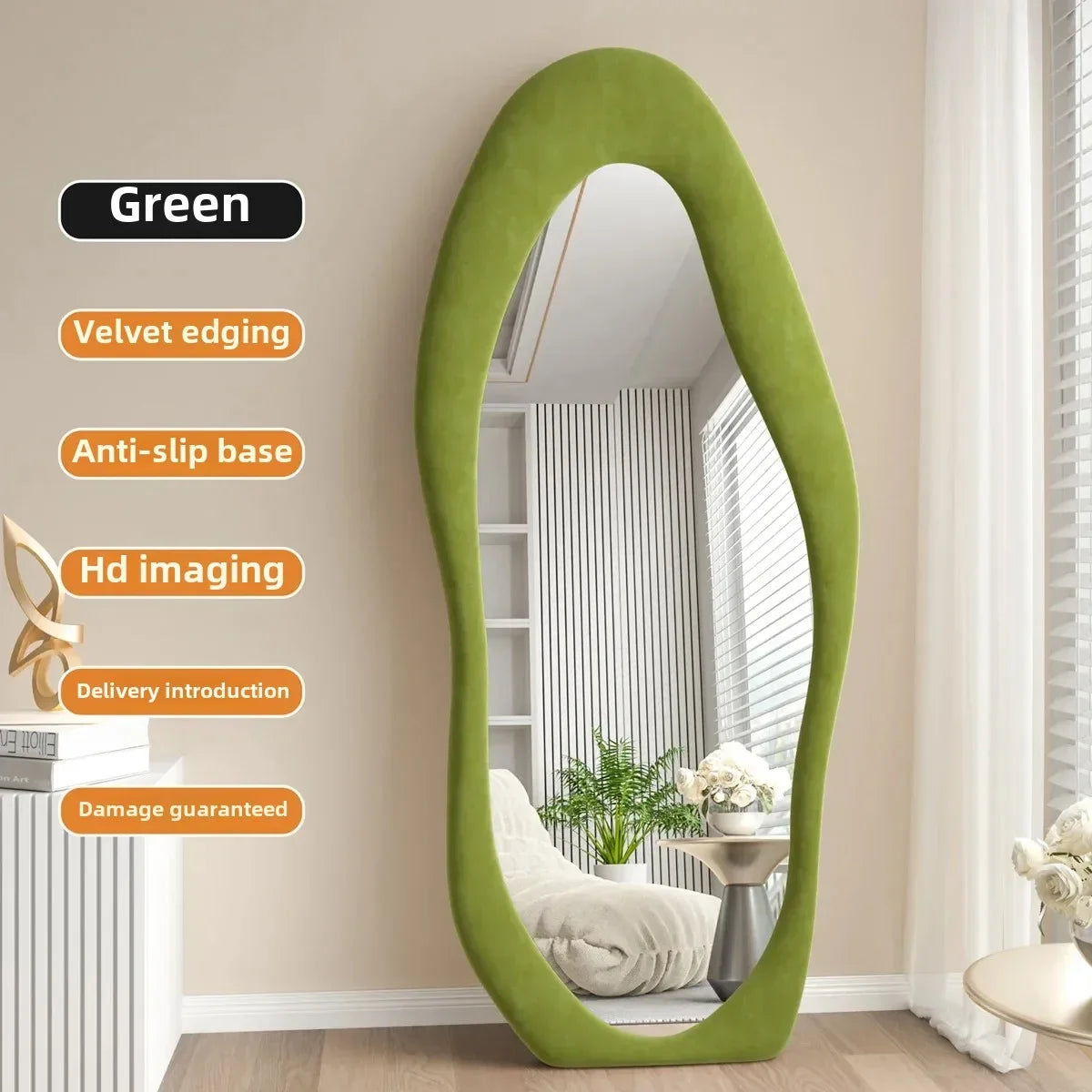 Nordic wavy full length mirror for interior decoration - vue 9 sur 13