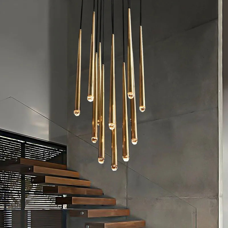 Nordic retro copper pendant light for villa - vue 4 sur 20