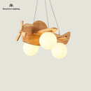 Wooden chandelier for children's room decorative pendant light