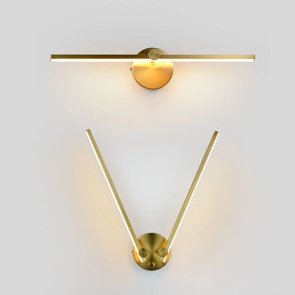 Minimalist freely adjustable rotating LED wall light