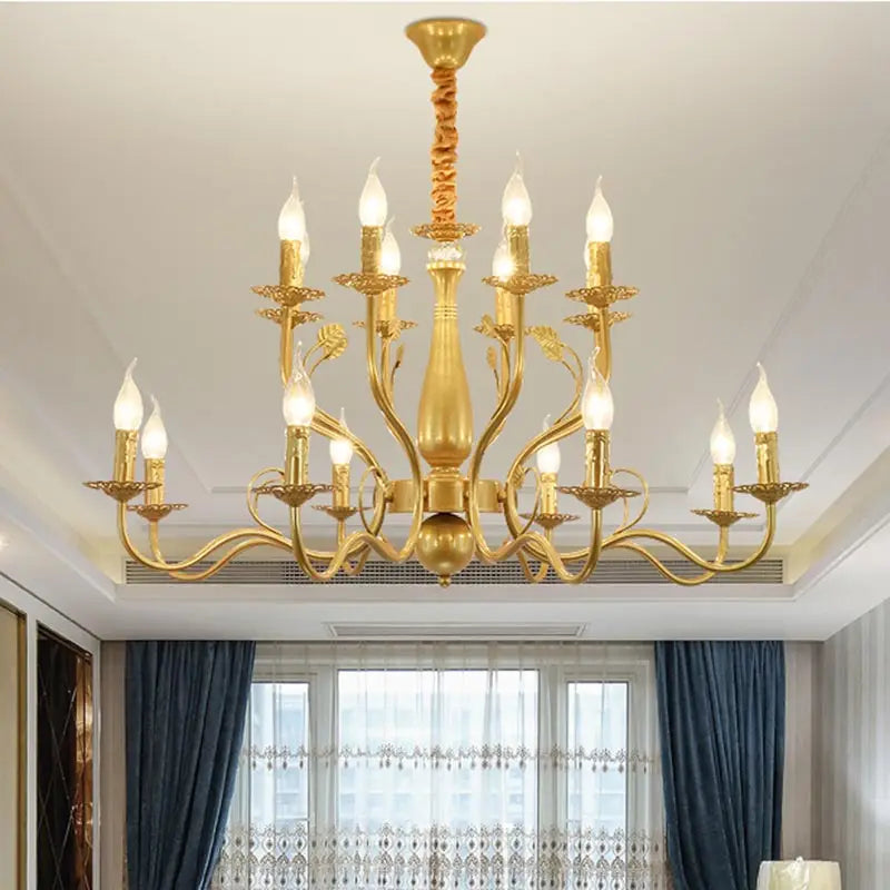 Retro fabric chandelier for country style interior décor