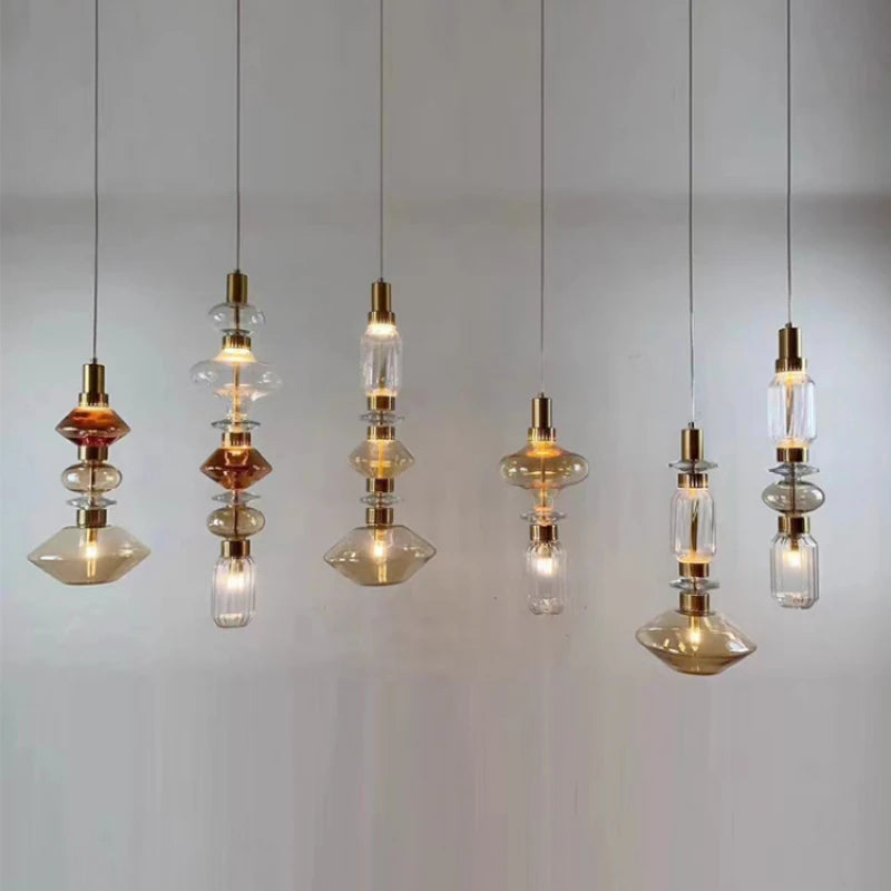 Postmodern glass decorative pendant light for various spaces - vue 10 sur 13