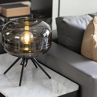 Modern nordic glass LED table lamp for night-time decoration - vue 9 sur 10