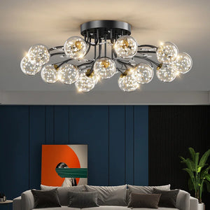 Modern and elegant glass bubble LED chandelier