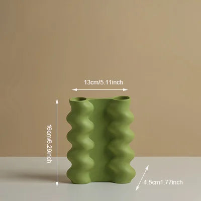 Nordic geometric ceramic vase for dried flowers home decoration