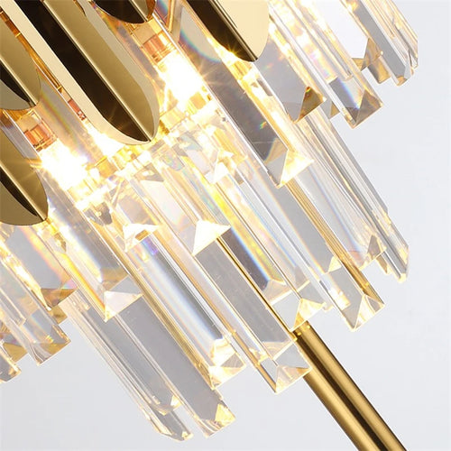 Post-modern nordic luxury gold crystal LED floor lamp - vue 5 sur 17