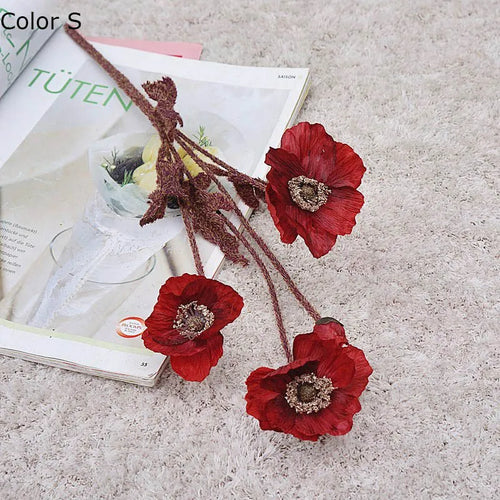 New artificial poppy flower garden decor for parties - vue 12 sur 26