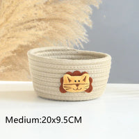 woven animal storage basket for toys and miscellaneous items