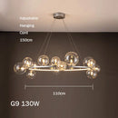 Modern glass chandelier with artistic bubbles