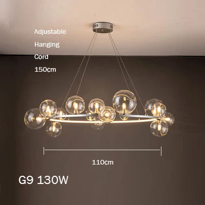 Modern glass chandelier with bubbles for elegant interiors - vue 10 sur 18