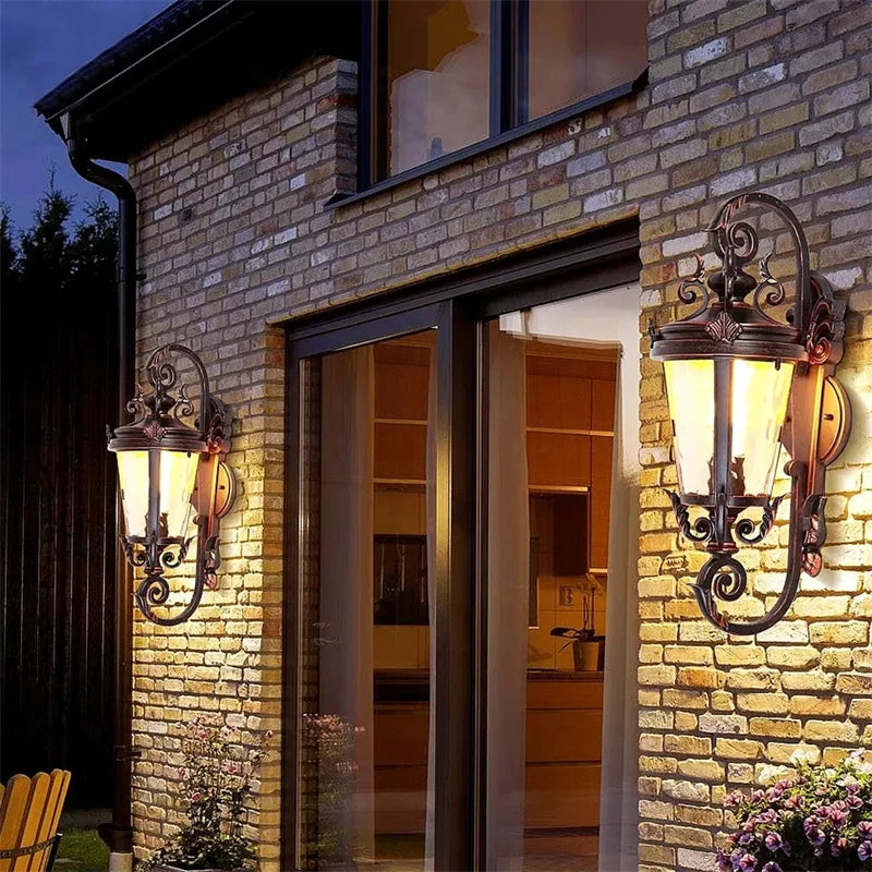 Waterproof outdoor LED wall light, European American style