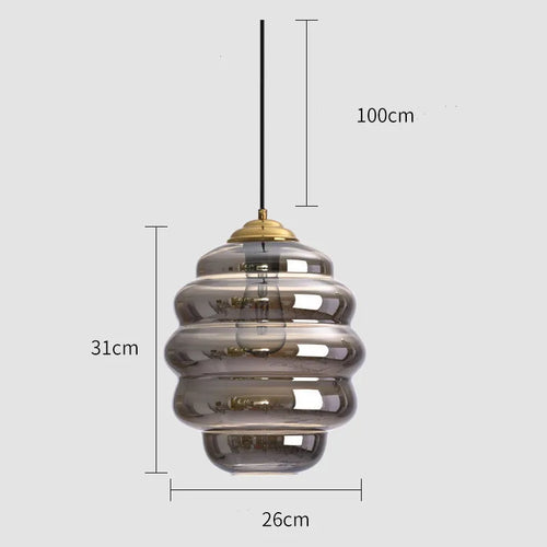 Modern stained glass pendant light for interior decoration - vue 16 sur 24