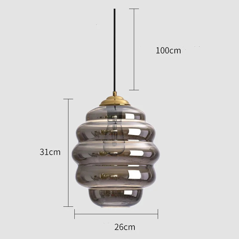 Modern stained glass pendant light for interior decoration - vue 15 sur 24