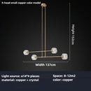 Modern American style crystal chandelier in polished copper